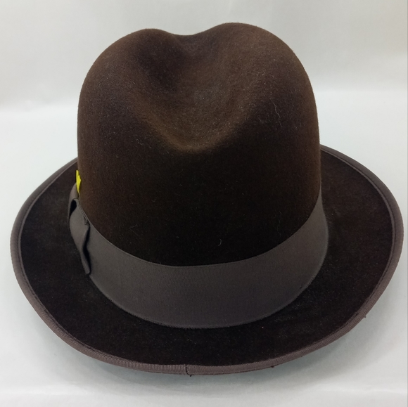 Vintage Wool Fedora Hat Feather Wings Headwear President - Picture 10 of 11